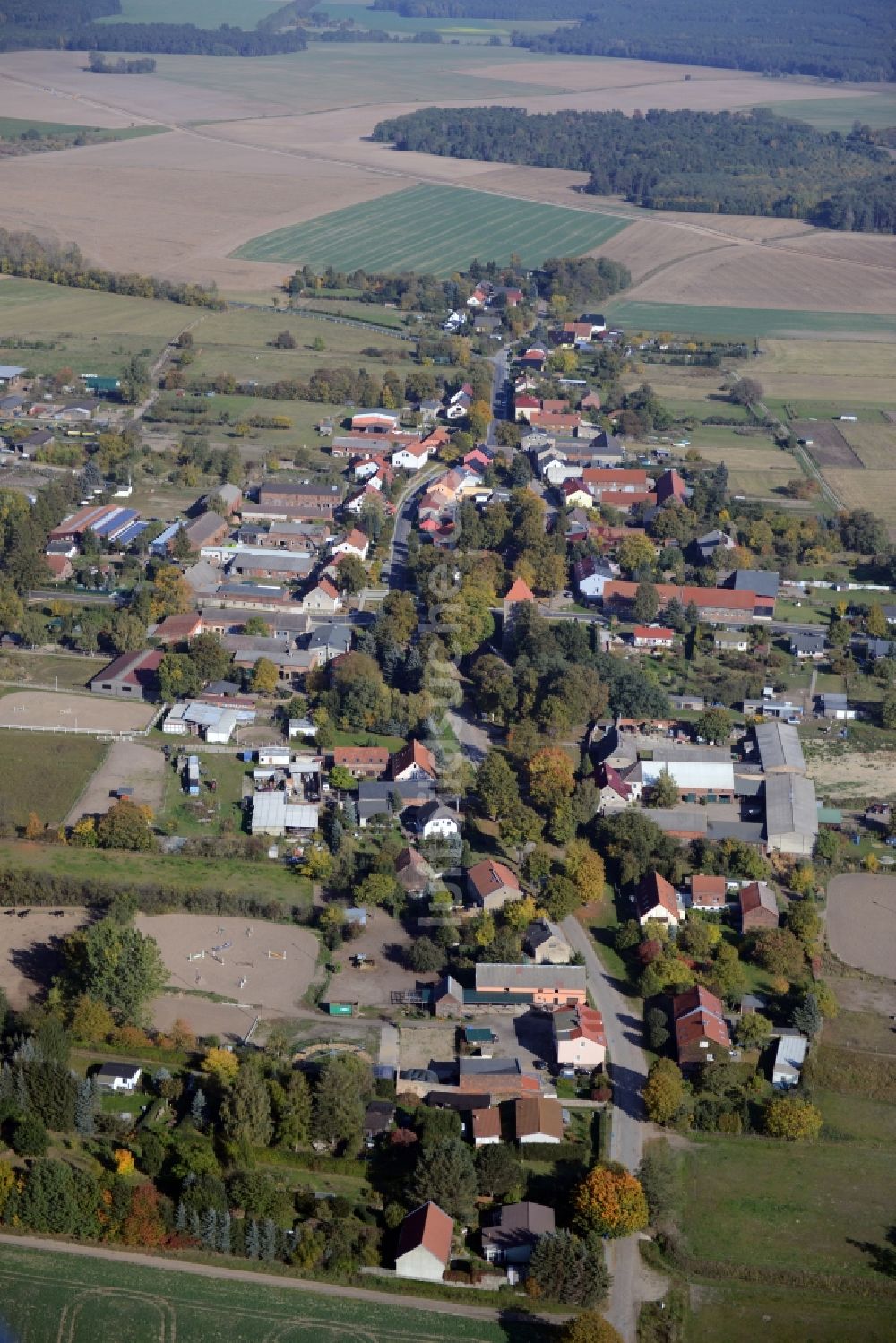 Luftaufnahme Weesow - Dorfkern in Weesow im Bundesland Brandenburg