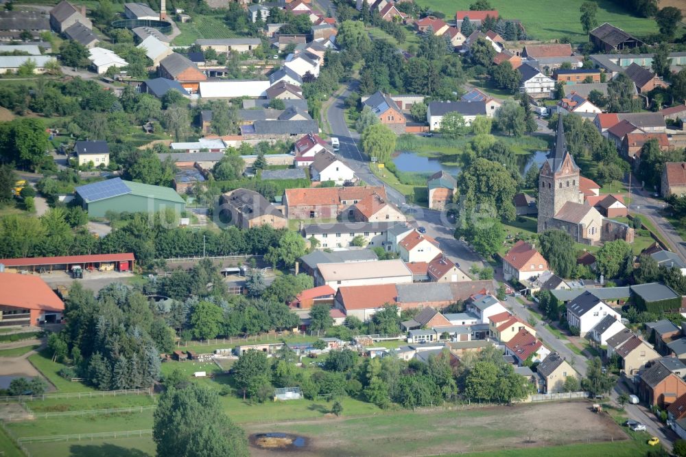 Luftbild Weesow, Werneuchen - Dorfkern in Weesow, Werneuchen im Bundesland Brandenburg