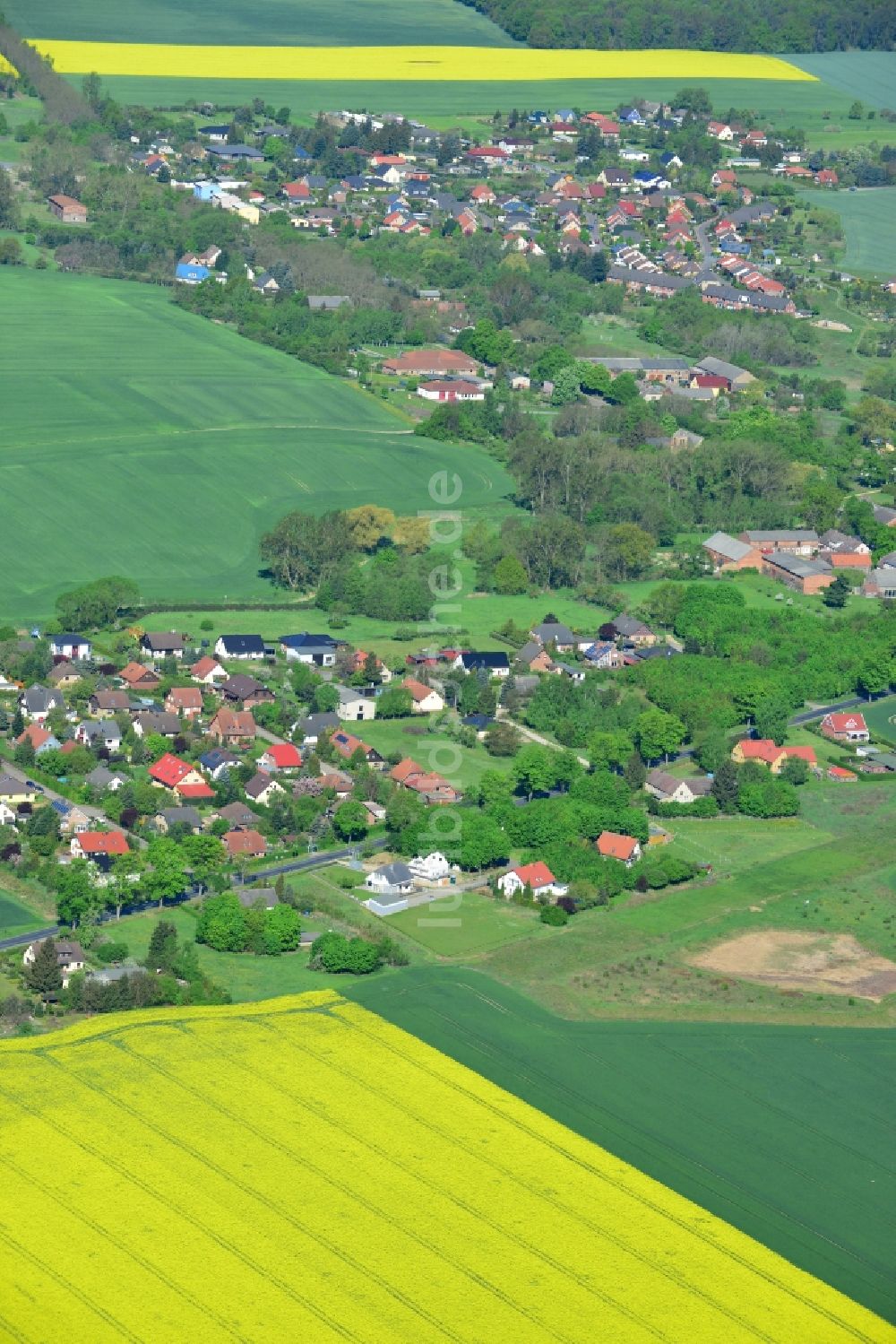 Wegendorf von oben - Dorfkern in Wegendorf im Bundesland Brandenburg