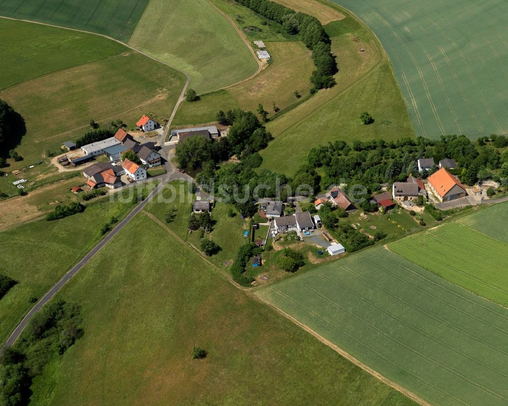 Weiler bei Monzingen von oben - Dorfkern in Weiler, Ortsteil Gonratherhof bei Monzingen im Bundesland Rheinland-Pfalz