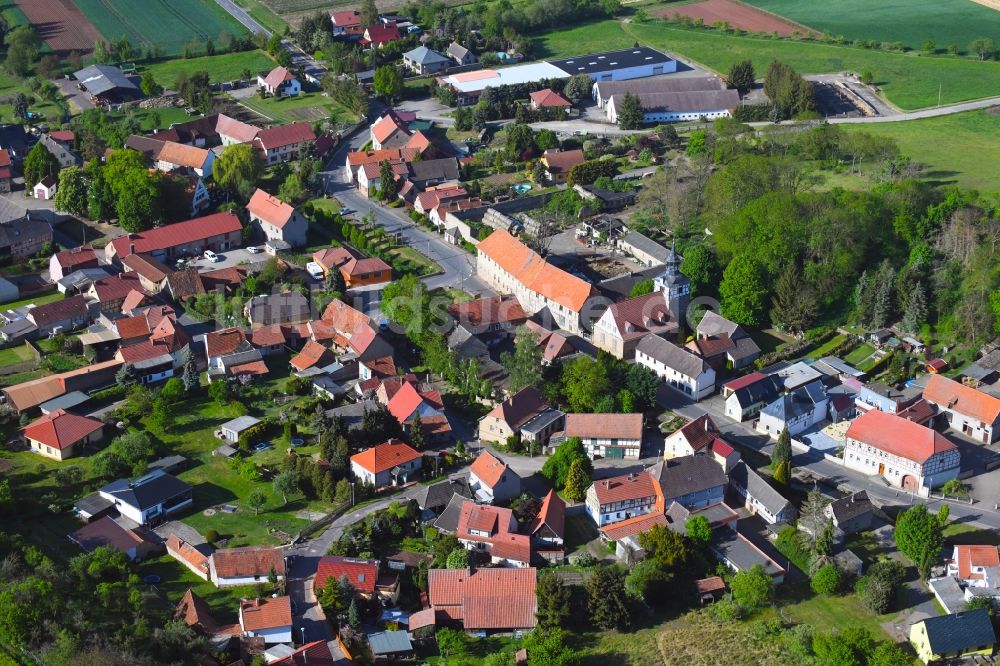 Wickerode aus der Vogelperspektive: Dorfkern in Wickerode im Bundesland Sachsen-Anhalt, Deutschland
