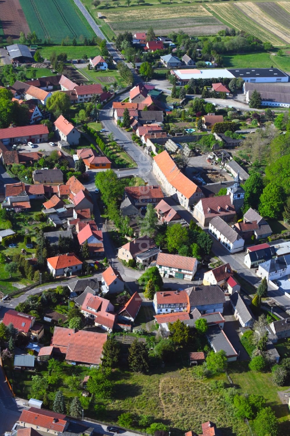 Luftbild Wickerode - Dorfkern in Wickerode im Bundesland Sachsen-Anhalt, Deutschland