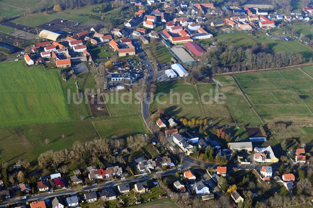 Wietstock von oben - Dorfkern in Wietstock im Bundesland Brandenburg, Deutschland