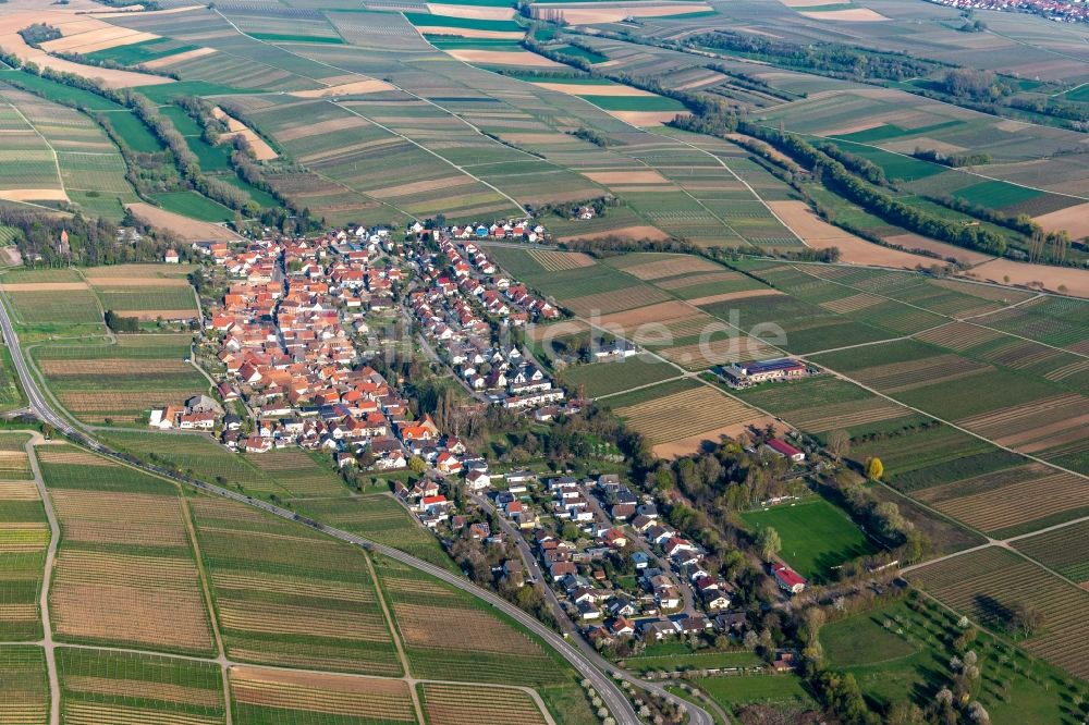 Luftbild Wollmesheim - Dorfkern in Wollmesheim im Bundesland Rheinland-Pfalz, Deutschland