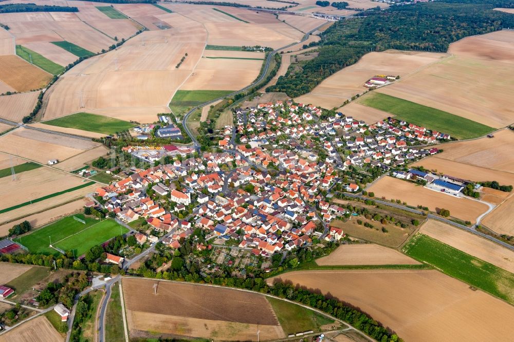 Zeuzleben aus der Vogelperspektive: Dorfkern in Zeuzleben im Bundesland Bayern, Deutschland