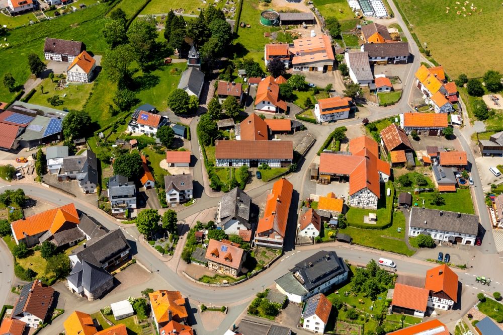 Luftbild Eimelrod - Dorfmitte in Eimelrod im Bundesland Hessen, Deutschland