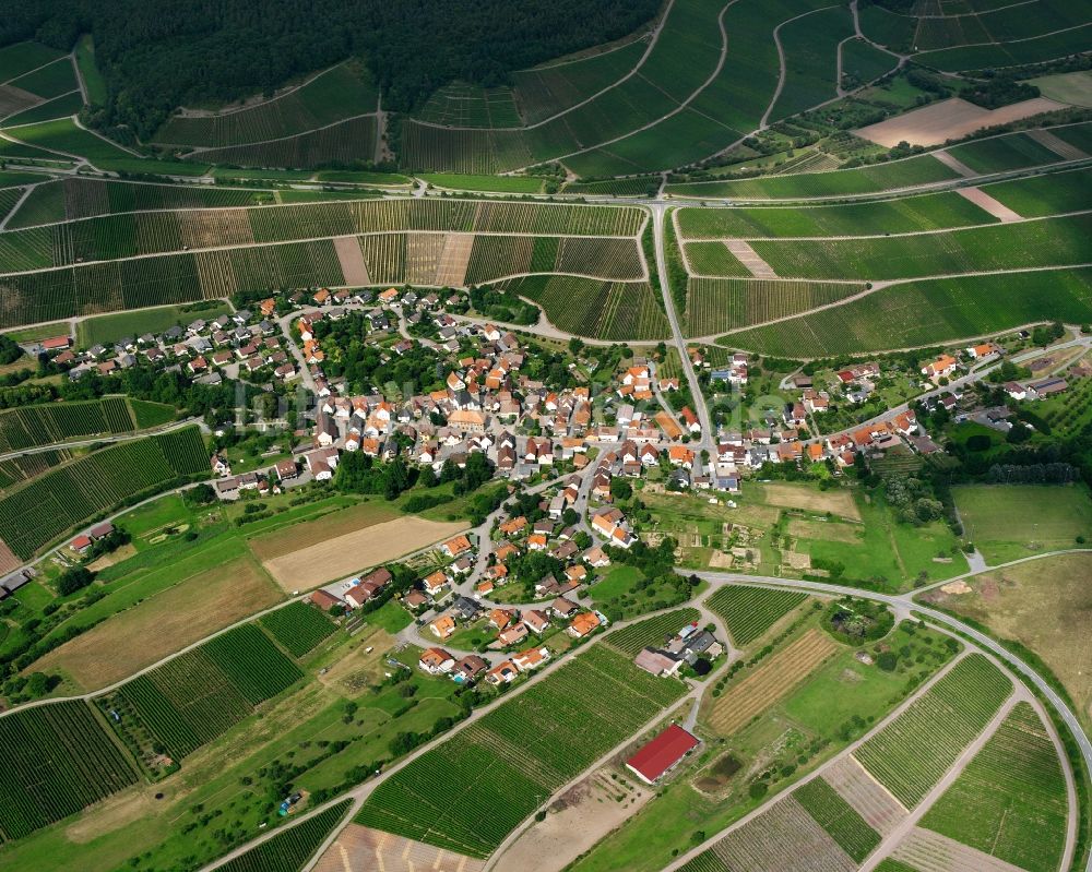 Hausen aus der Vogelperspektive: Dorfsiedlung am Weinbaugebiet in Hausen im Bundesland Baden-Württemberg, Deutschland