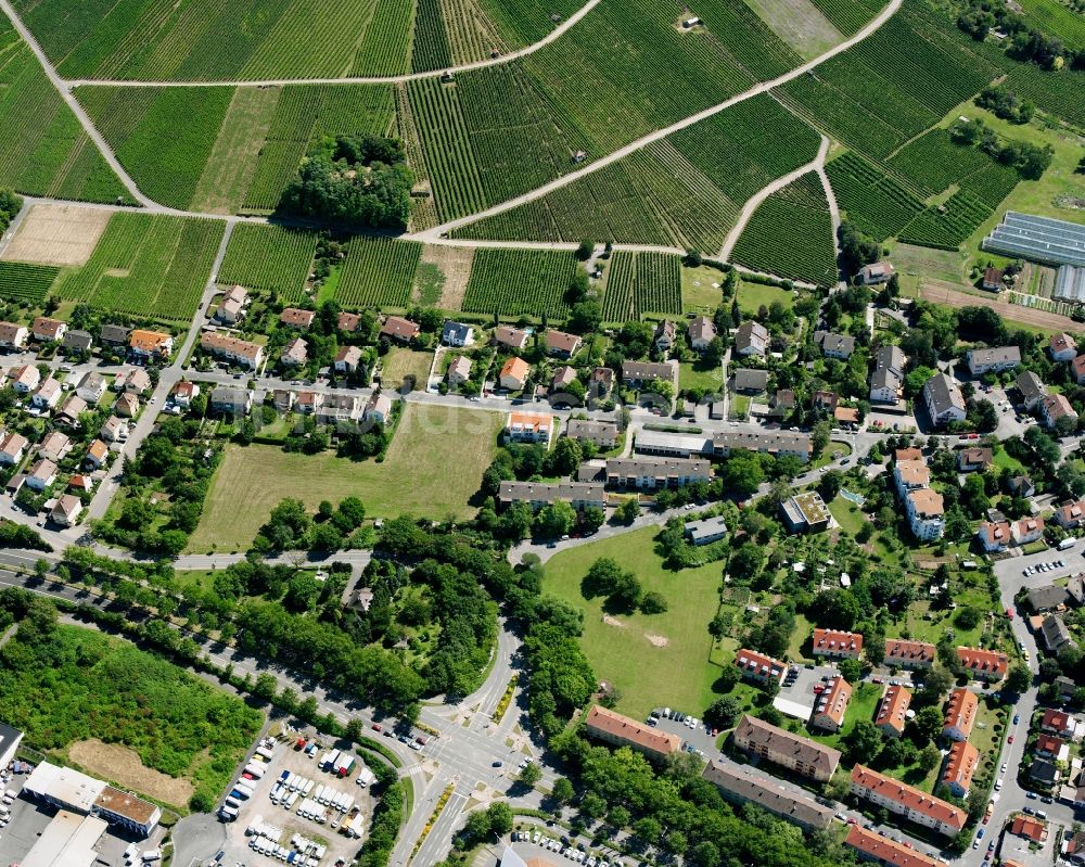 Heilbronn aus der Vogelperspektive: Dorfsiedlung am Weinbaugebiet in Heilbronn im Bundesland Baden-Württemberg, Deutschland