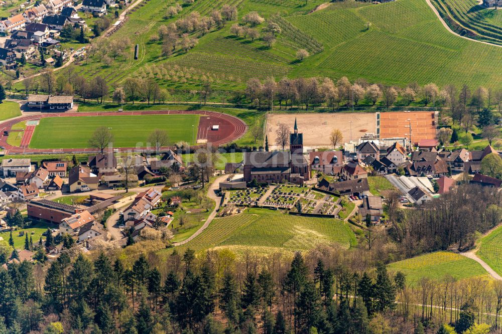Waldulm von oben - Dorfsiedlung am Weinbaugebiet Waldulm Ortsteil von Kappelrodeck im Bundesland Baden-Württemberg, Deutschland