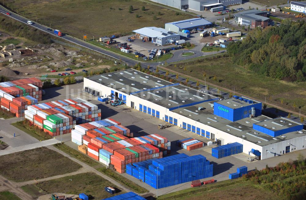 Oranienburg von oben - Dss Betriebsgelände der Genan GmbH in Oranienburg in Brandenburg
