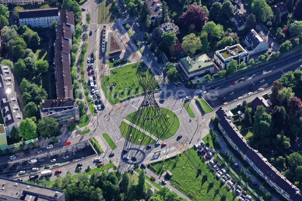 Luftbild München - Effnerplatz in München Bogenhausen im Bundesland Bayern