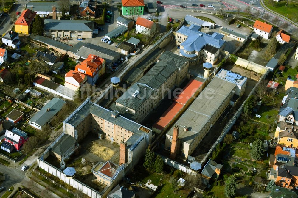 Naumburg (Saale) von oben - Ehemalige Justizvollzugsanstalt JVA in Naumburg (Saale) im Bundesland Sachsen-Anhalt, Deutschland