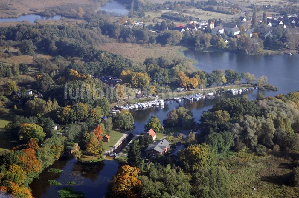 Luftaufnahme Plaue - ehemalige Schleuse Plaue im Landkreis Havelland