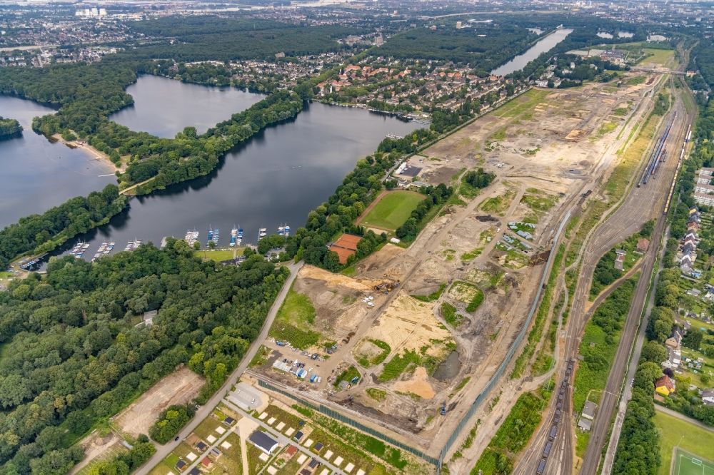 Luftaufnahme Duisburg - Ehemaligen Rangierbahnhof und Güterbahnhofsgelände in Duisburg im Bundesland Nordrhein-Westfalen, Deutschland