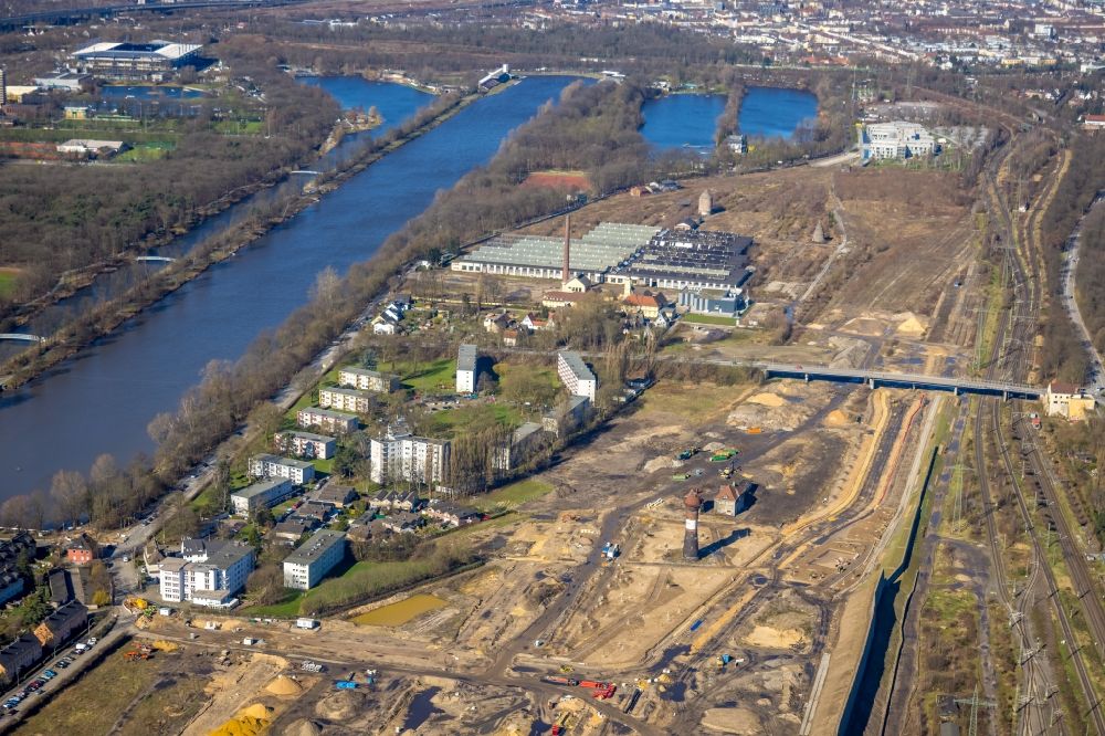 Duisburg von oben - Ehemaligen Rangierbahnhof und Güterbahnhofsgelände in Duisburg im Bundesland Nordrhein-Westfalen, Deutschland