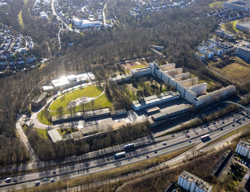 Essen aus der Vogelperspektive: Ehemaliger Gebäudekomplex der Polizei in Essen im Bundesland Nordrhein-Westfalen, Deutschland