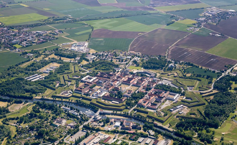 Luftaufnahme Terezin - Ehemaliges Ghetto und Sammellager Theresienstadt in Terezin in Ustecky kraj - Aussiger Region, Tschechien