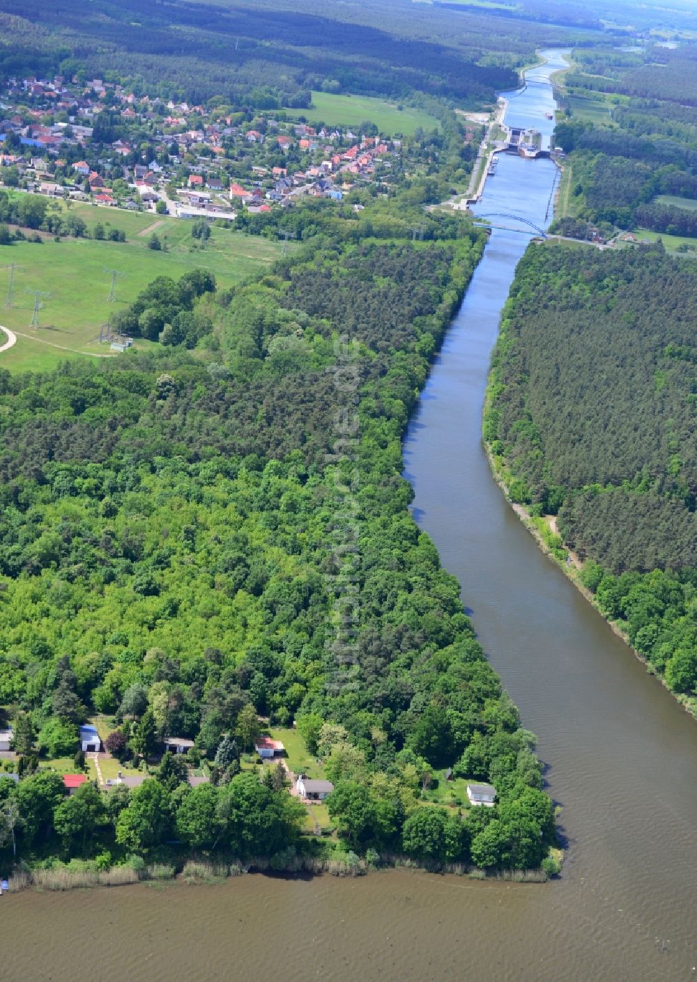 Wusterwitz aus der Vogelperspektive: Ehemaliges Tiergartengelände am Elbe-Havel-Kanal bei Wusterwitz im Bundesland Brandenburg