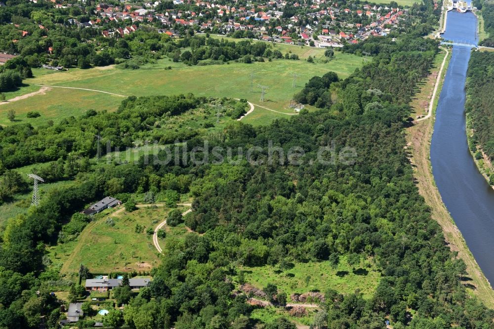 Luftaufnahme Wusterwitz - Ehemaliges Tiergartengelände am Elbe-Havel-Kanal bei Wusterwitz im Bundesland Brandenburg
