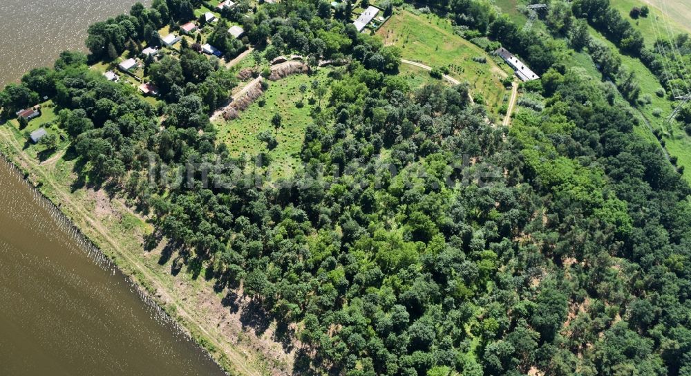 Wusterwitz von oben - Ehemaliges Tiergartengelände am Elbe-Havel-Kanal bei Wusterwitz im Bundesland Brandenburg