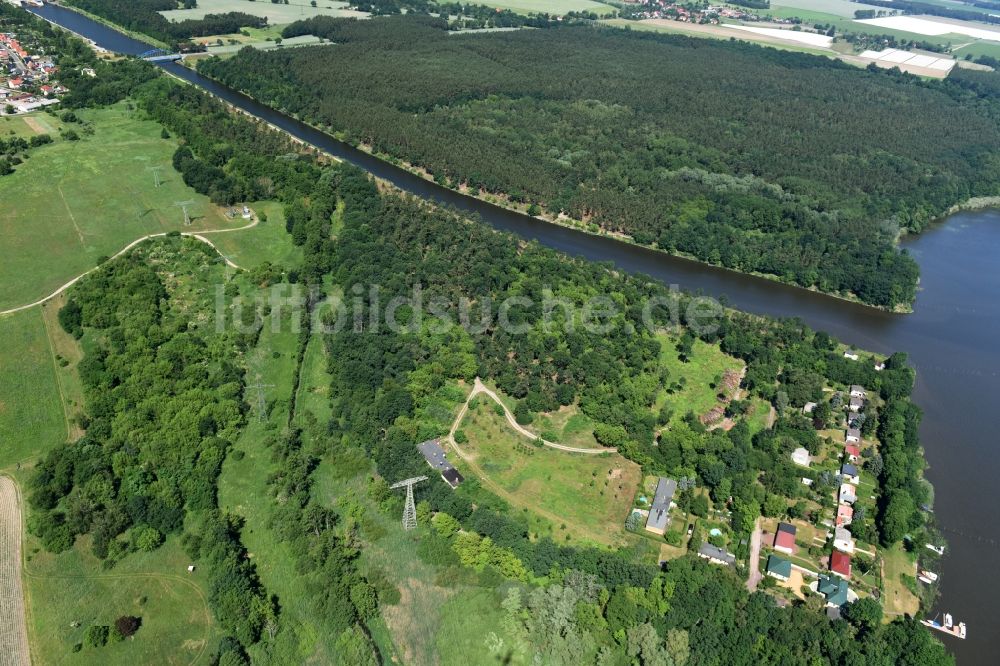 Luftbild Wusterwitz - Ehemaliges Tiergartengelände am Elbe-Havel-Kanal bei Wusterwitz im Bundesland Brandenburg