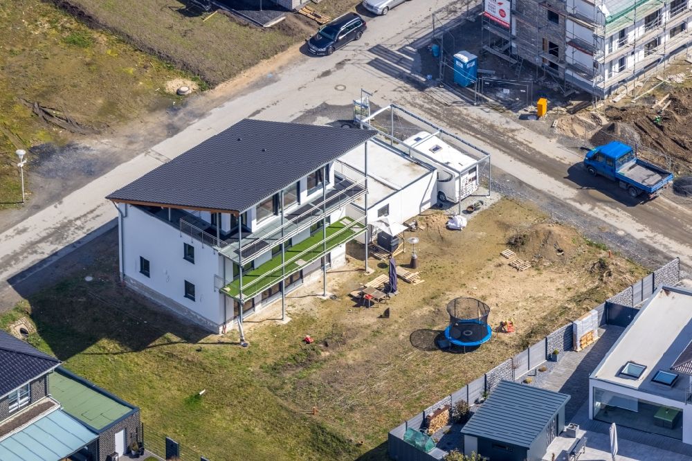 Luftbild Hamm - Einfamilienhaus- Neubau im Wohngebiet der Einfamilienhaus- Siedlung in Hamm im Bundesland Nordrhein-Westfalen, Deutschland