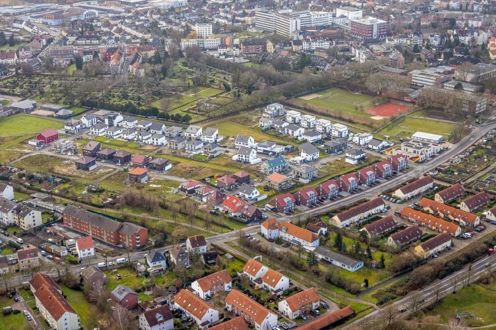 Hamm aus der Vogelperspektive: Einfamilienhaus- Siedlung Auf dem Beisenkamp in Hamm im Bundesland Nordrhein-Westfalen, Deutschland