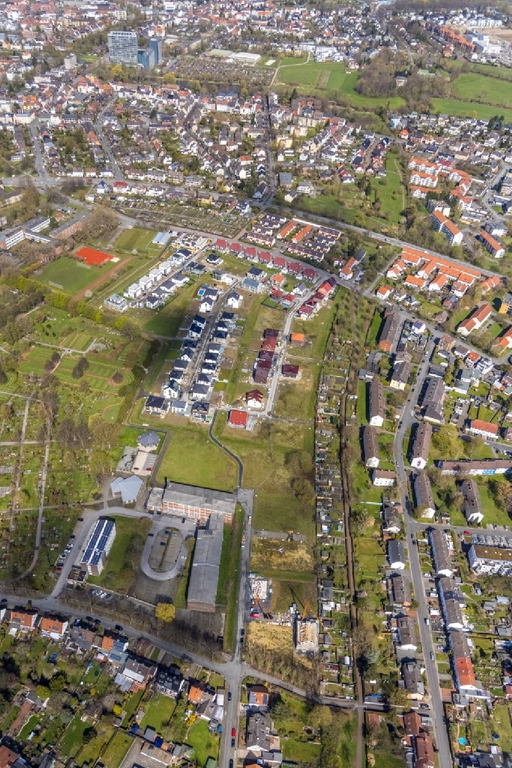 Luftaufnahme Hamm - Einfamilienhaus- Siedlung Auf dem Beisenkamp in Hamm im Bundesland Nordrhein-Westfalen, Deutschland