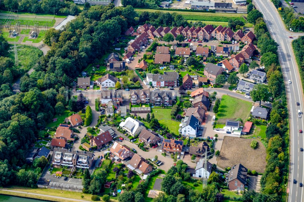 Luftaufnahme Datteln - Einfamilienhäuser als Reihenhaussiedlung im Ortsteil in Datteln im Bundesland Nordrhein-Westfalen, Deutschland