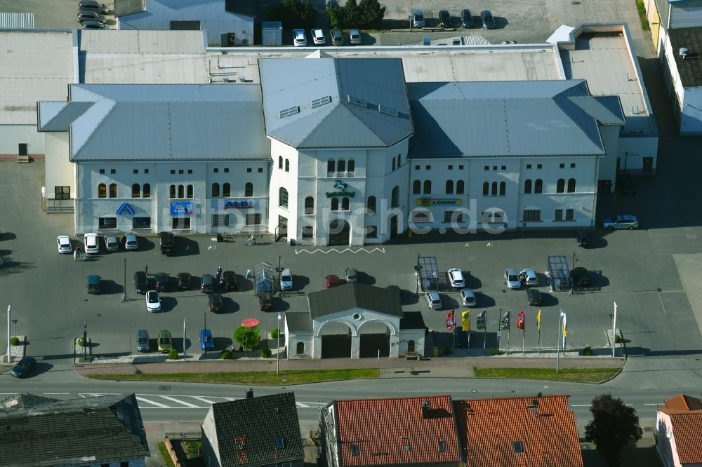 Luftbild Roßla - Einkaufs- Zentrum ALDI in Roßla im Bundesland Sachsen-Anhalt, Deutschland