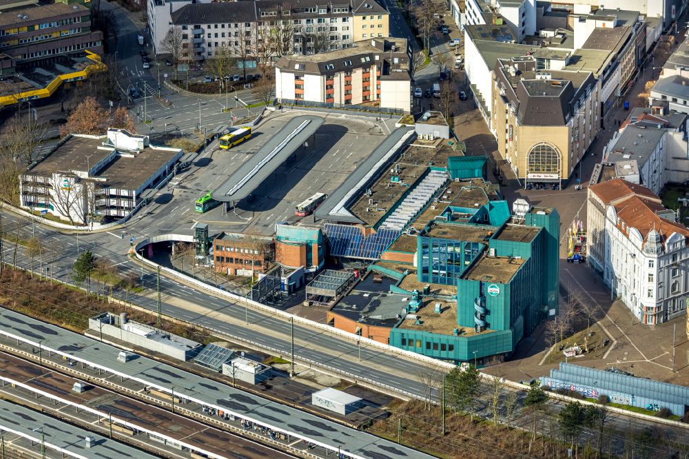 Luftbild Gelsenkirchen - Einkaufs- Zentrum Bahnhofscenter Gelsenkirchen am Bahnhofsvorplatz in Gelsenkirchen im Bundesland Nordrhein-Westfalen, Deutschland