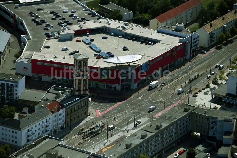 Luftbild Dessau - Einkaufs- Zentrum Dessau-Center in Dessau im Bundesland Sachsen-Anhalt, Deutschland