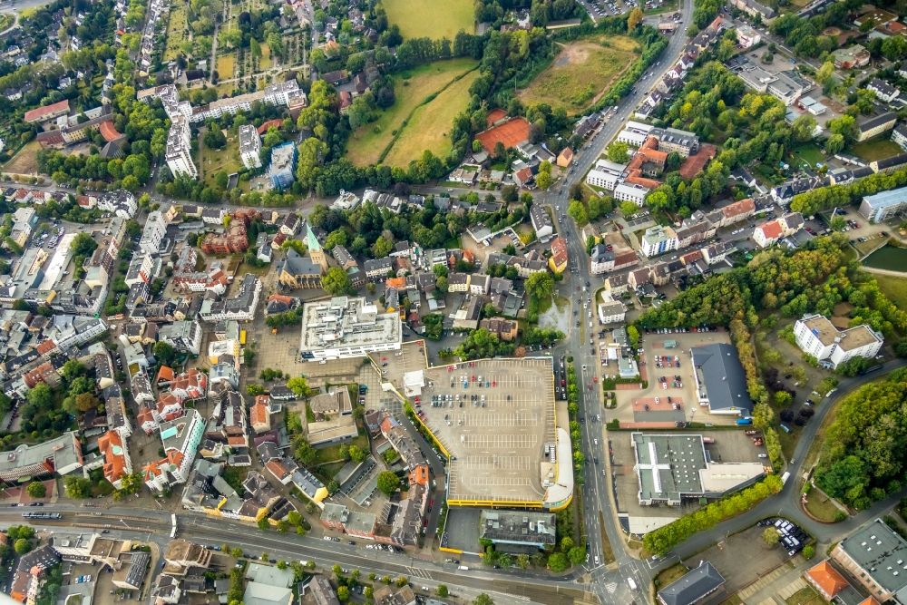 Luftbild Bochum - Einkaufs- Zentrum Gertrudiscenter im Ortsteil Wattenscheid in Bochum im Bundesland Nordrhein-Westfalen, Deutschland