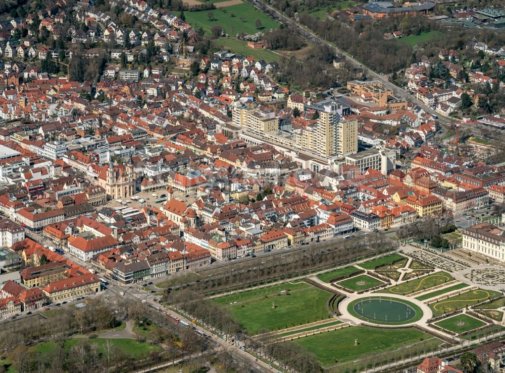 Luftaufnahme Ludwigsburg - Einkaufs- Zentrum Marstall in Ludwigsburg an der Marstallstraße im Bundesland Baden-Württemberg, Deutschland