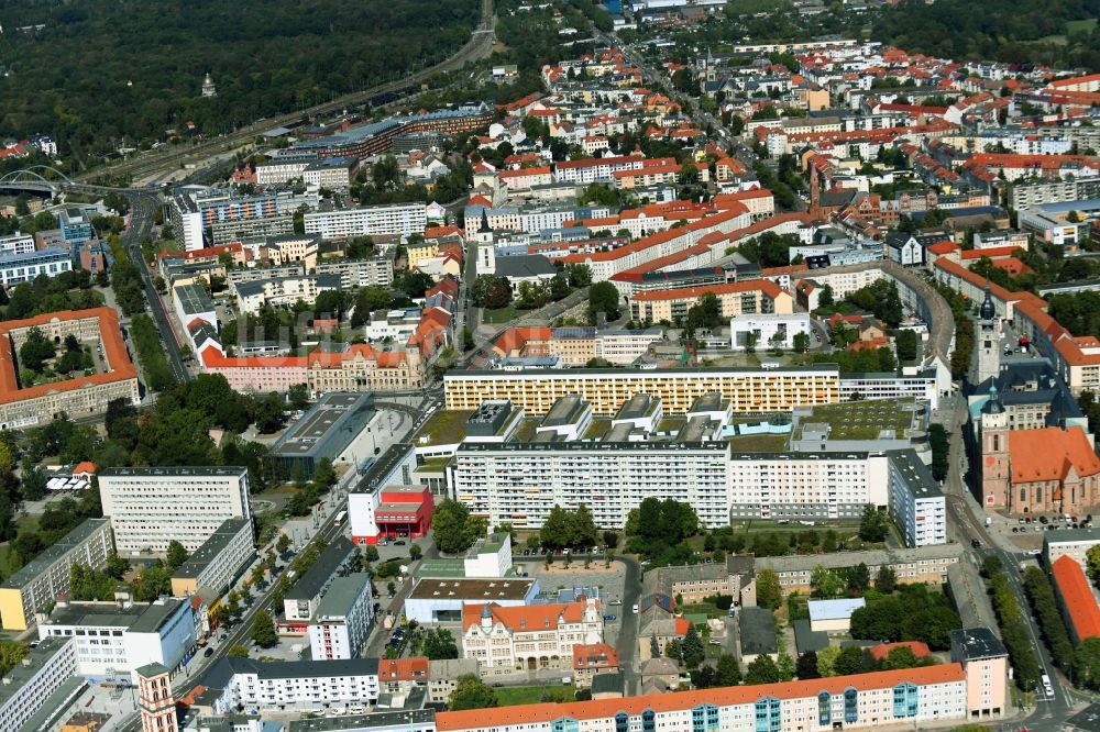 Luftbild Dessau - Einkaufs- Zentrum Rathaus-Center in Dessau-Roßlau im Bundesland Sachsen-Anhalt, Deutschland