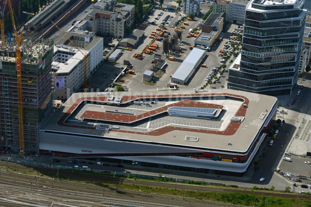Luftbild Berlin - Einkaufszentrum East Side Mall auf dem Anschutz - Areal im Friedrichshain in Berlin, Deutschland