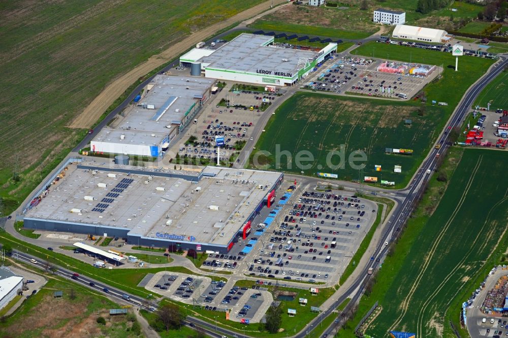 Luftbild Lagow - Einkaufzentrum Carrefour in Lagow in Dolnoslaskie - Niederschlesien, Polen