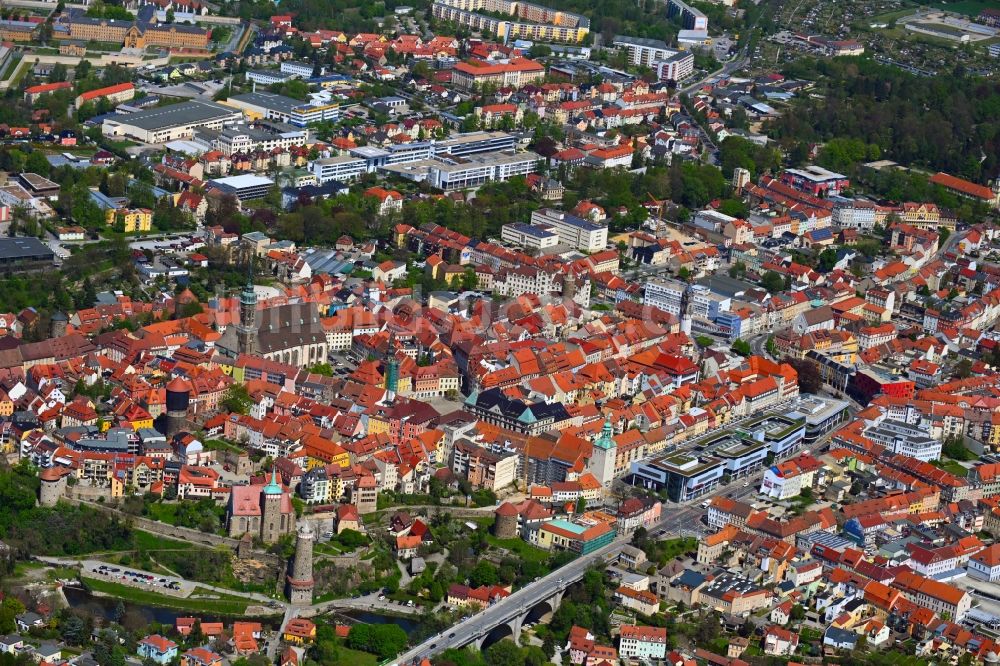 Luftbild Bautzen - Einkaufzentrum Kornmarkt- Center in Bautzen im Bundesland Sachsen, Deutschland