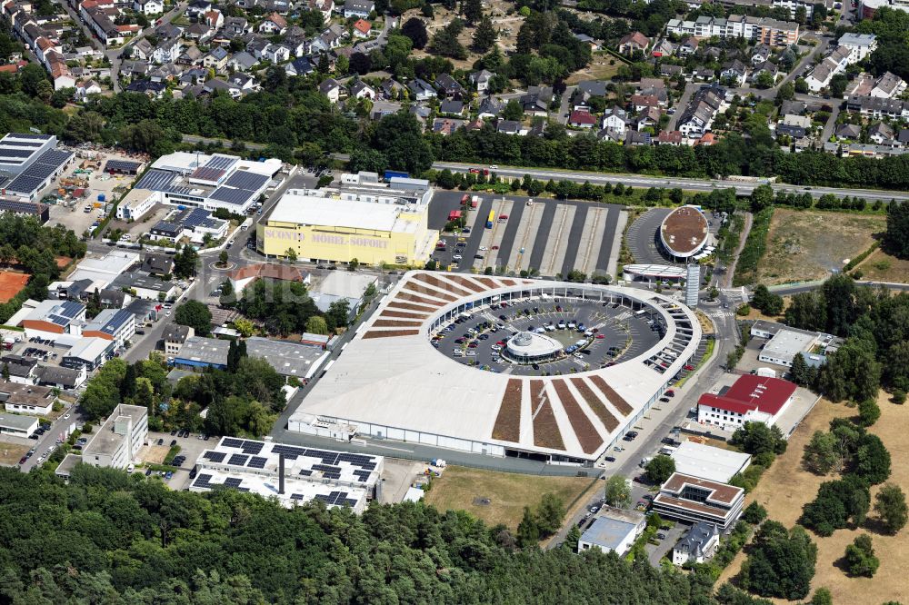 Luftaufnahme Hanau - Einkaufzentrum Rondo Steinheim in Hanau im Bundesland Hessen, Deutschland