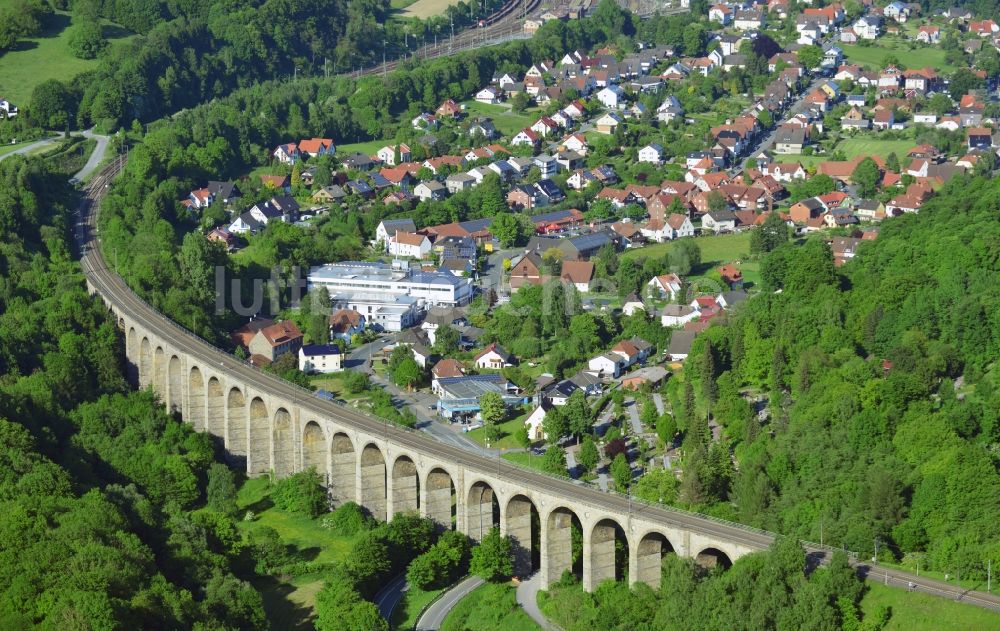 Altenbeken von oben - Eisenbahn - Brücke Altenbekener Viadukt in Altenbeken im Bundesland Nordrhein-Westfalen