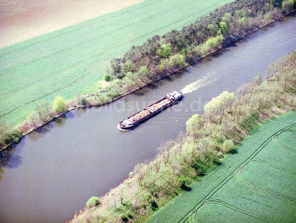 Luftbild Bergzow - Elbe - Havel - Kanal bei Bergzow