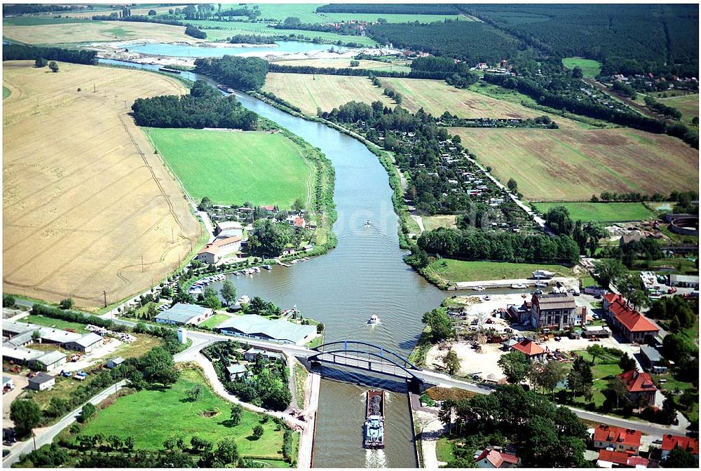 Luftaufnahme Burg - Elbe - Havelkanal bei Burg