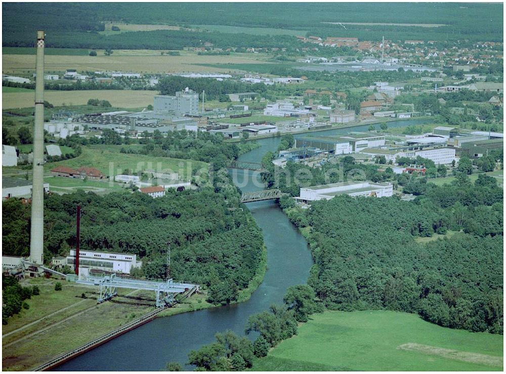 Luftaufnahme Genthin - Elbe - Havelkanal östlich von Genthin