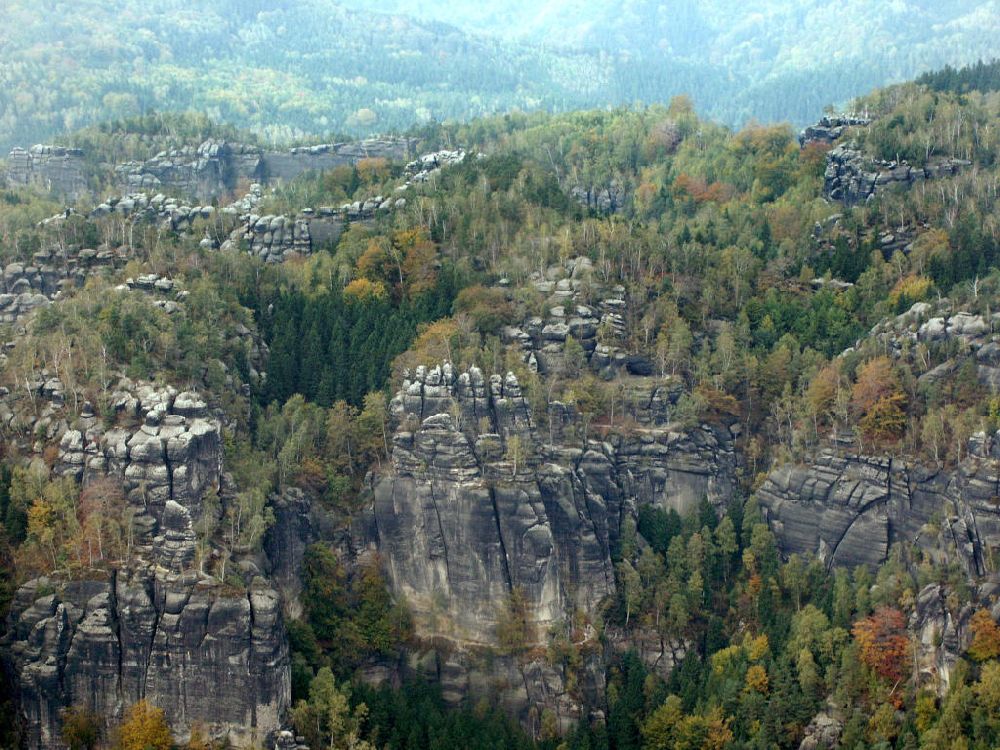Luftaufnahme Bad Schandau - Elbsandsteingebirge Bad Schandau
