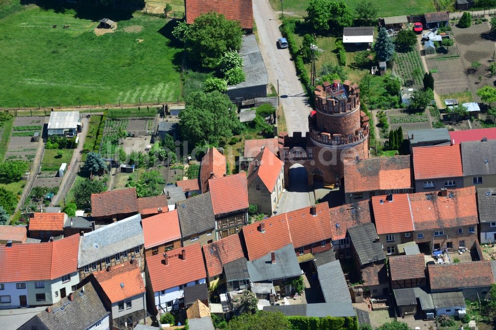 Luftbild Hansestadt Werben (Elbe) - Elbtor und Turm im Nordosten der Hansestadt Werben (Elbe) im Bundesland Sachsen-Anhalt