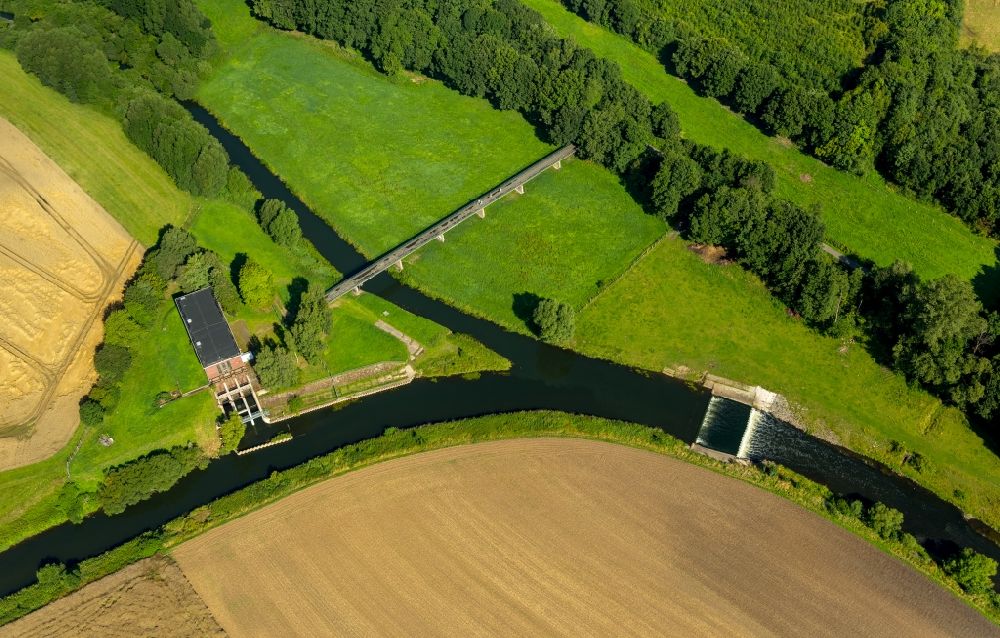 Luftaufnahme Kirchlengern - Elsezufluß in die Werre im Osten von Kirchlengern im Bundesland Nordrhein-Westfalen