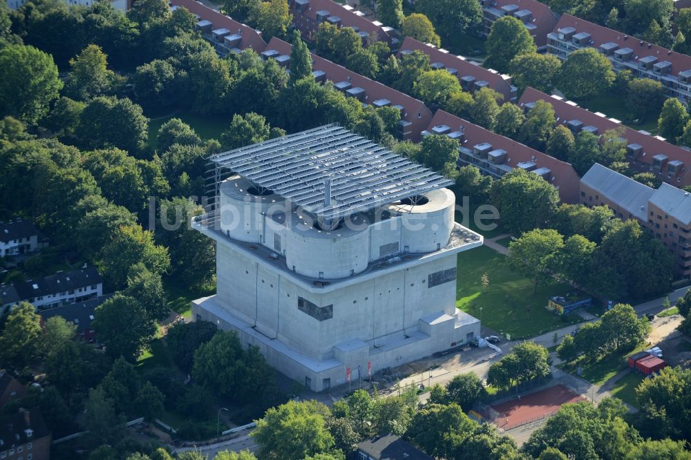 Luftaufnahme Hamburg - Energiebunker in Hamburg-Wilhelmsburg in Hamburg