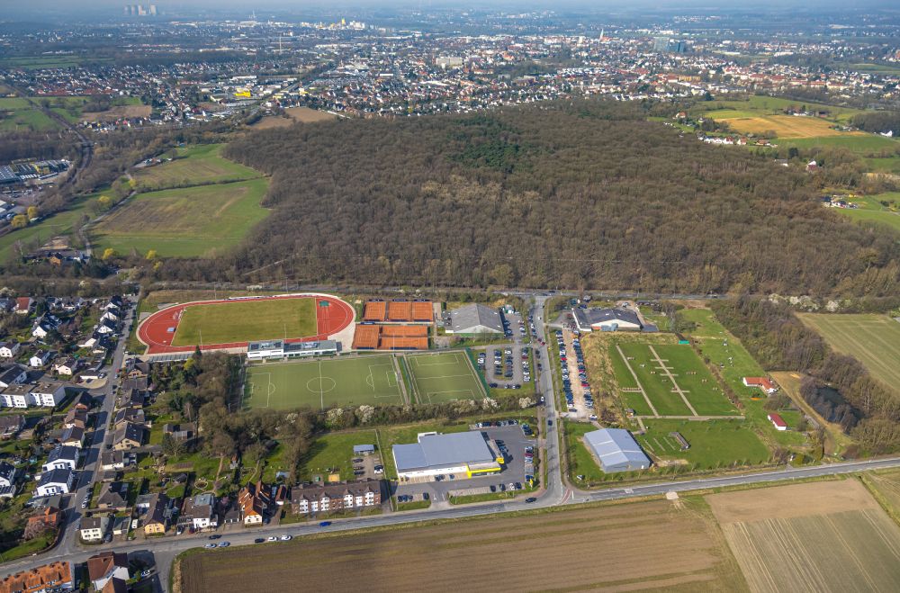 Luftaufnahme Hamm - Ensemble der Sportplatzanlagen in Hamm im Bundesland Nordrhein-Westfalen, Deutschland