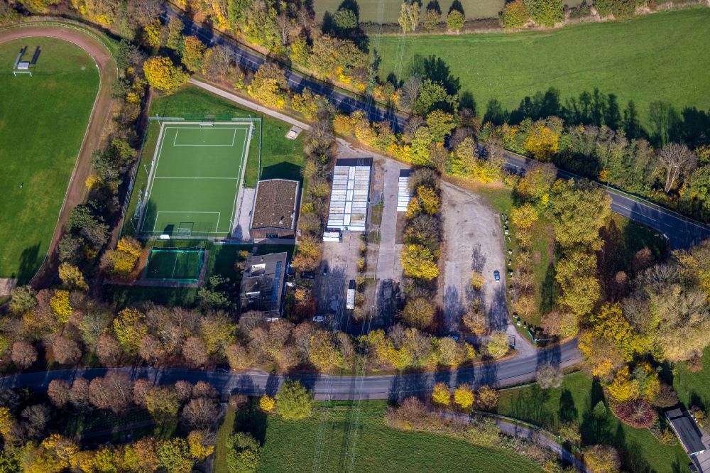 Luftbild Herdecke - Ensemble der Sportplatzanlagen des FC Herdecke-Ende e.V. in Herdecke im Bundesland Nordrhein-Westfalen, Deutschland