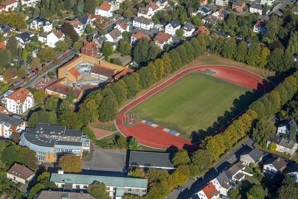Unna von oben - Ensemble der Sportplatzanlagen in Unna im Bundesland Nordrhein-Westfalen, Deutschland